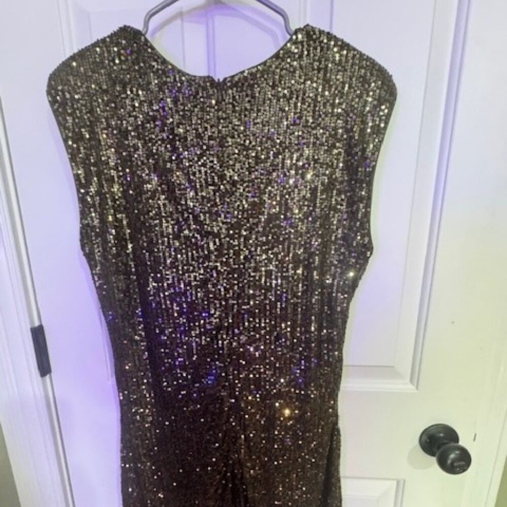 Olive Green Sequin Dress